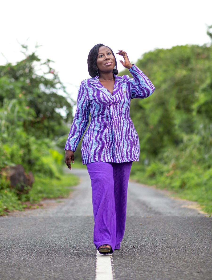 WAX PRINT BLAZER WITH PALAZZO PANTS